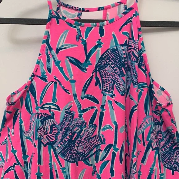 Lilly Pulitzer pink elephant print sleeveless top - Picture 4 of 8